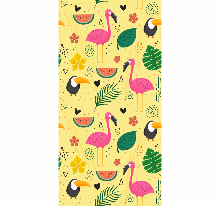Kinderkamer rolgordijn schattige dieren met planten - TenStickers