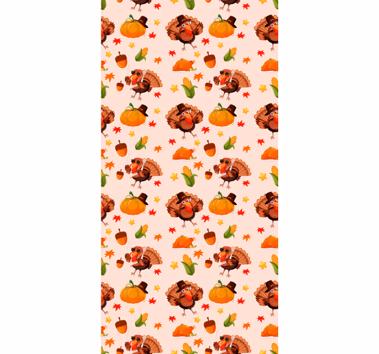 Kinderkamer rolgordijn leuke dankzegging kalkoenen - TenStickers