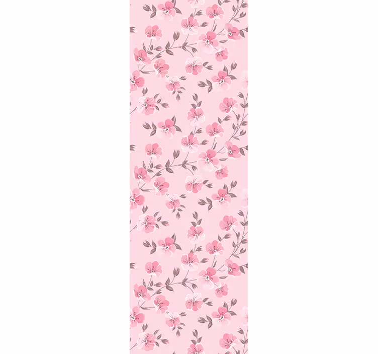 Kinderkamer rolgordijn schattige roze bloemen - TenStickers