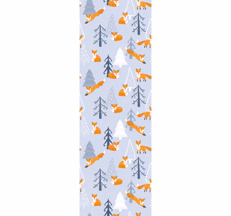 Kinderkamer rolgordijn schattig vos winterbos patroon - TenStickers