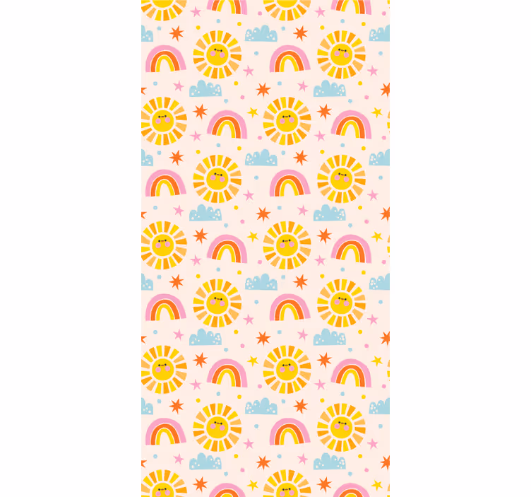 Kinderkamer rolgordijn roze regenboog patroon - TenStickers