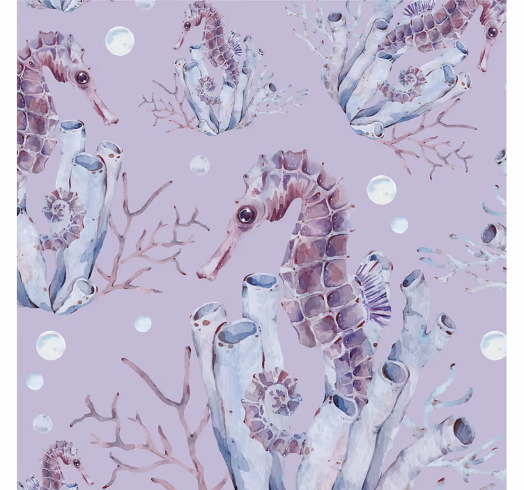 Kinderkamer rolgordijn watercolor zeepaardje - TenStickers