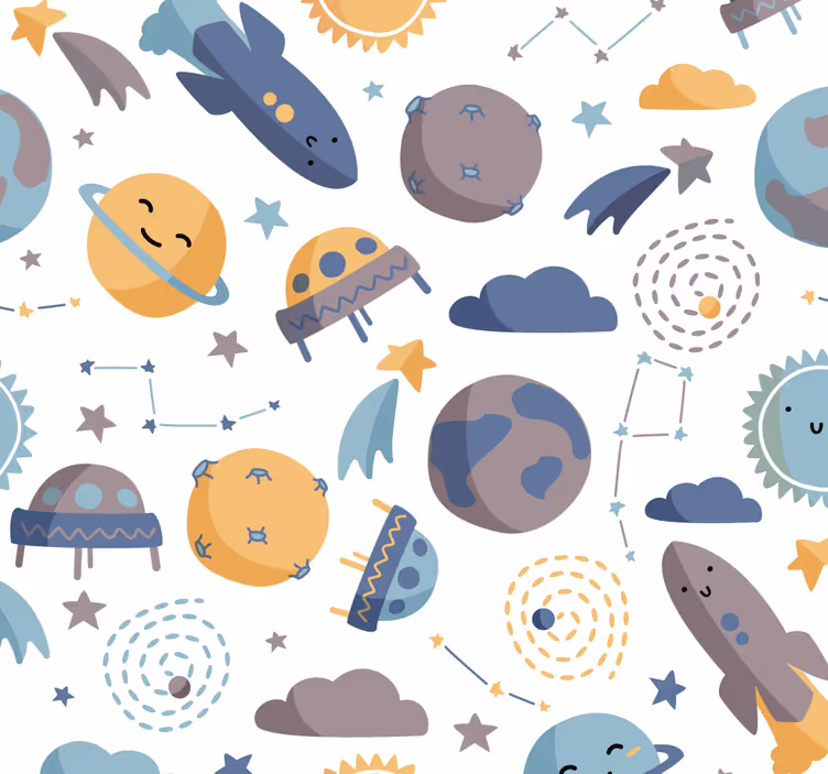 Kinderkamer rolgordijn blije ruimte - TenStickers