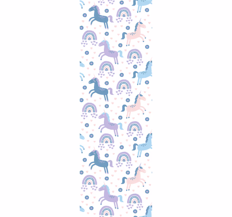 Kinderkamer rolgordijn schattige pastel eenhoorns patroon - TenStickers