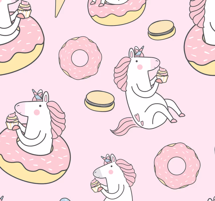 Kinderkamer rolgordijn roze eenhoorn - TenStickers