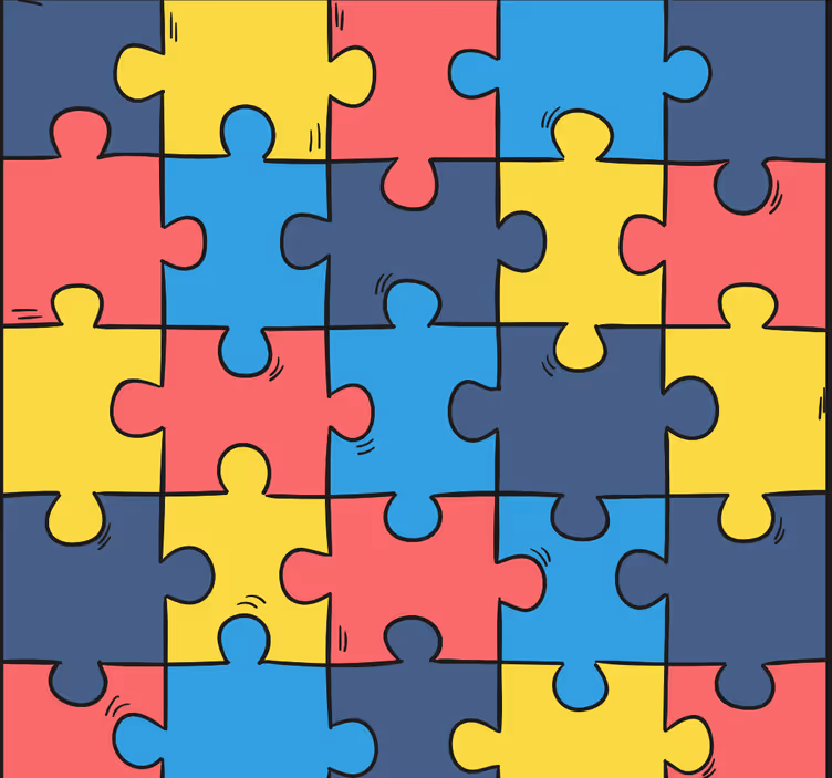 Kinderkamer rolgordijn regenboog puzzel - TenStickers
