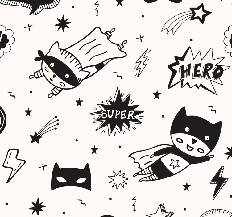 Kinderkamer rolgordijn superhelden strippatronen - TenStickers
