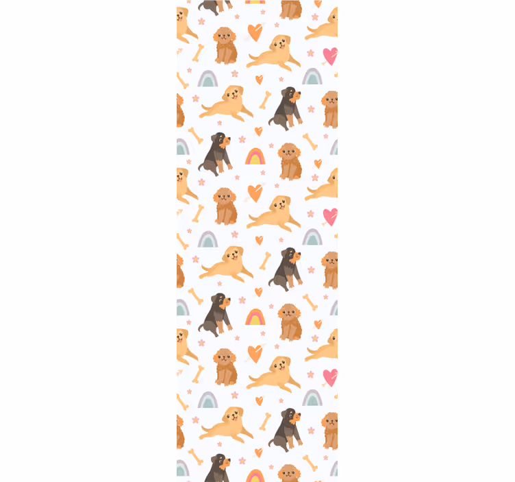 Kinderkamer rolgordijn schattig honden en regenboogpatroon - TenStickers