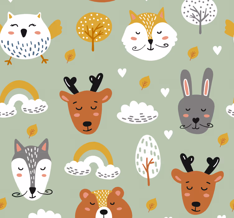 Kinderkamer rolgordijn nordic stijl bergen - TenStickers