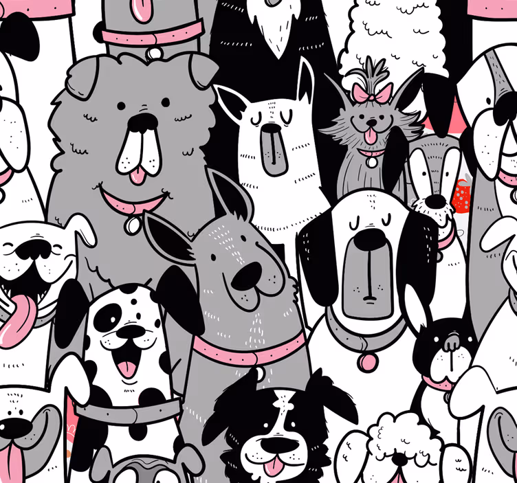 Kinderkamer rolgordijn hond met contouren - TenStickers