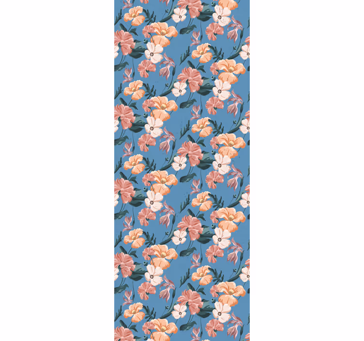 Kantoor rolgordijn bloemenprint 'ziedi jeans' - TenStickers