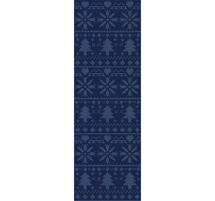 Kantoor rolgordijn navyblauw kerst gebreid patroon - TenStickers