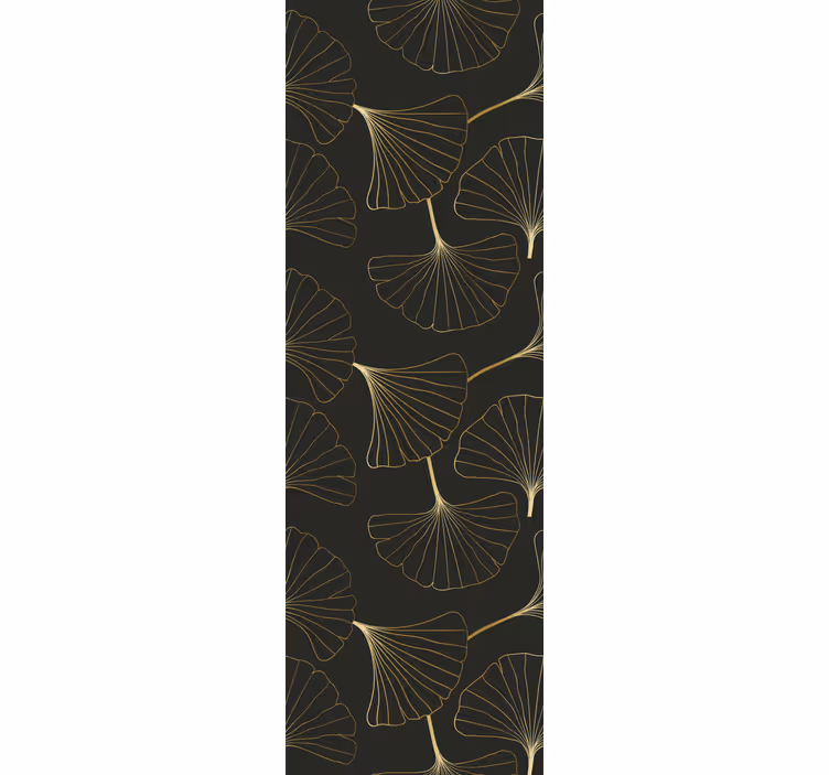 Kantoor rolgordijn ginkgo bladeren charcoal goud - TenStickers