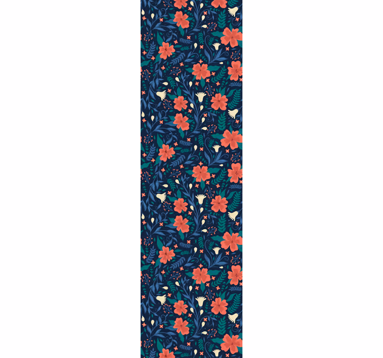 Kantoor rolgordijn nordic stijl artistieke bloemen - TenStickers
