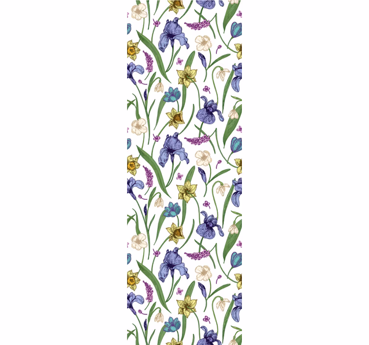 Rolgordijn tienerkamer met bloemenpatroon - TenStickers