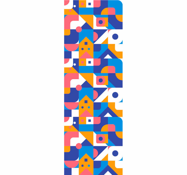 Rolgordijn tienerkamer kleurrijke geometrische mozaïek - TenStickers