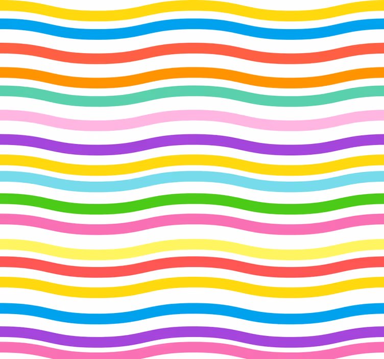Rolgordijn tienerkamer onregelmatig regenbooggestreept - TenStickers