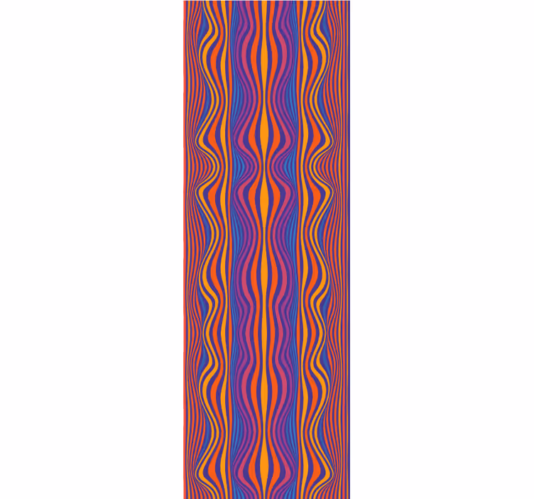 Rolgordijn tienerkamer psychedelische golflijnen - TenStickers
