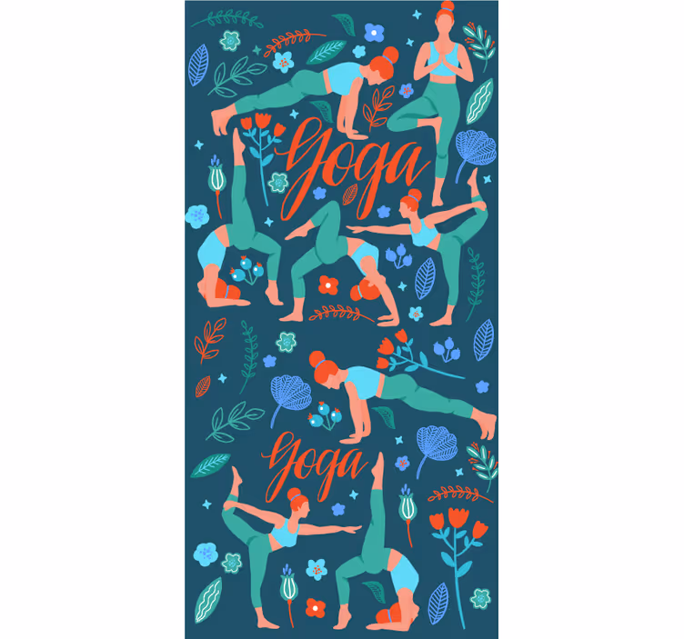 Rolgordijn tienerkamer vrouw die yoga doet - TenStickers