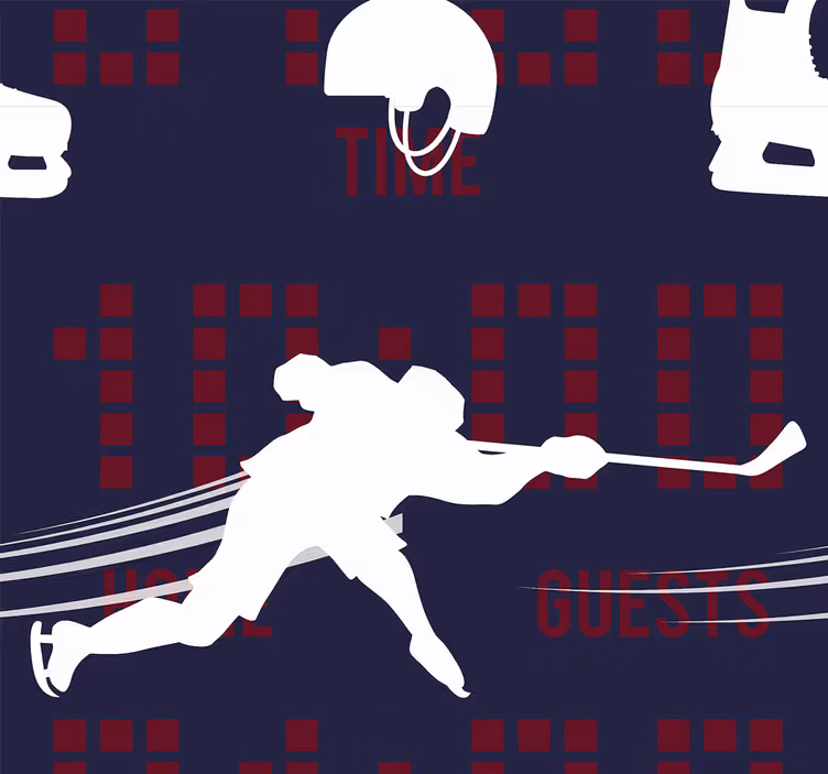 Rolgordijn tienerkamer hockey speler - TenStickers