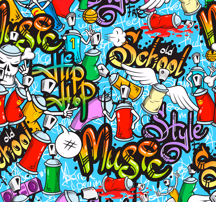 Rolgordijn tienerkamer urban graffiti hip-hop cultuur - TenStickers