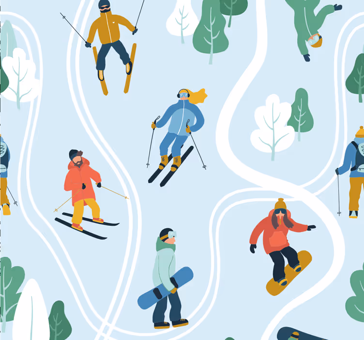 Rolgordijn tienerkamer blauwe skireis - TenStickers