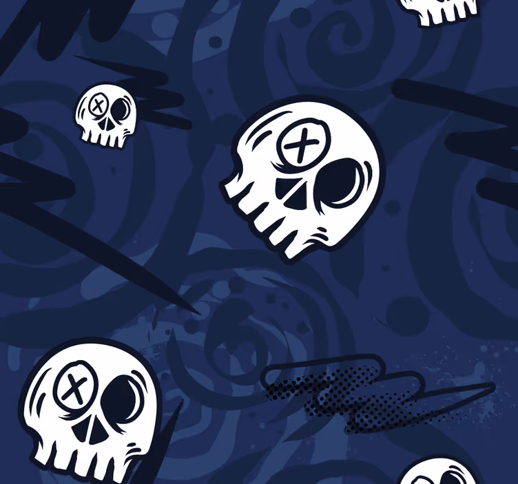 Rolgordijn tienerkamer graffiti schedels - TenStickers