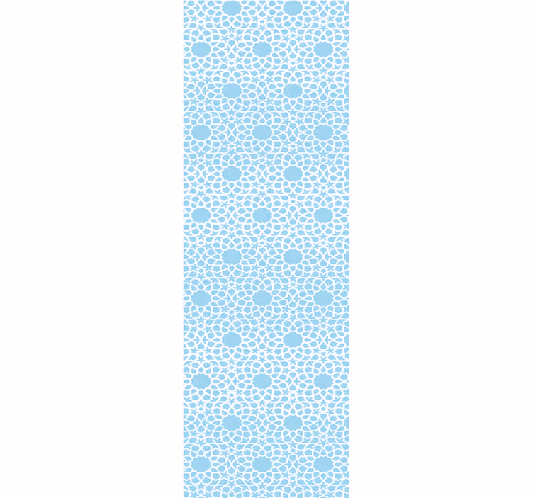 Modern rolgordijn wit en blauw geometrisch patroon - TenStickers