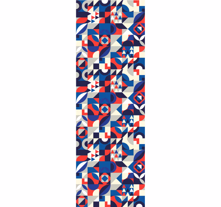 Modern rolgordijn rood en blauw mozaïekpatroon - TenStickers