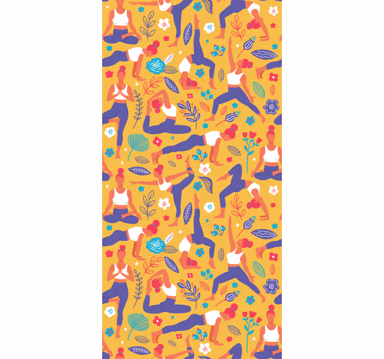 Modern rolgordijn handgetekende yoga doodle - TenStickers