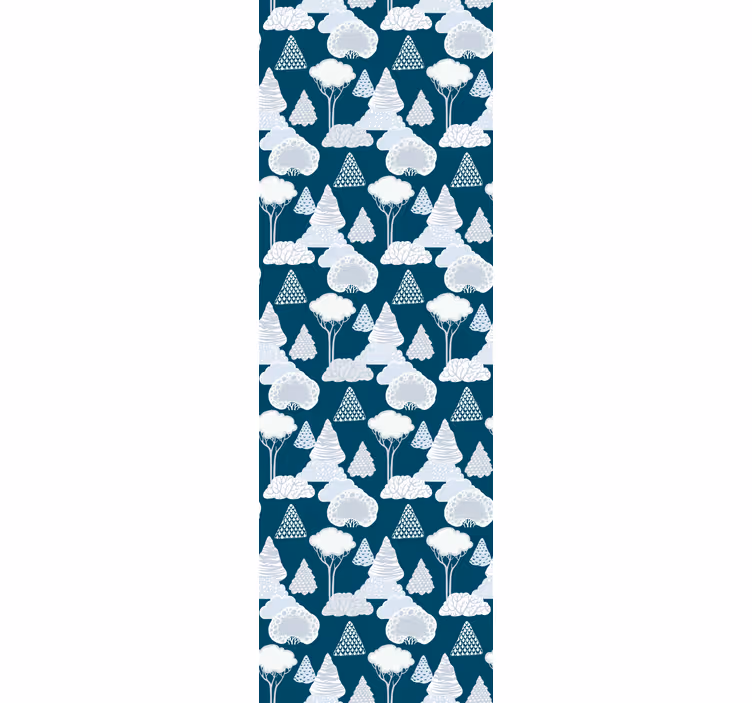 Modern rolgordijn japandi marineblauwe bomen - TenStickers