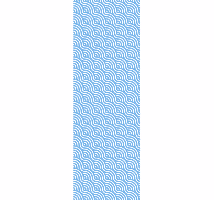 Modern rolgordijn kleine blauwe golven - TenStickers