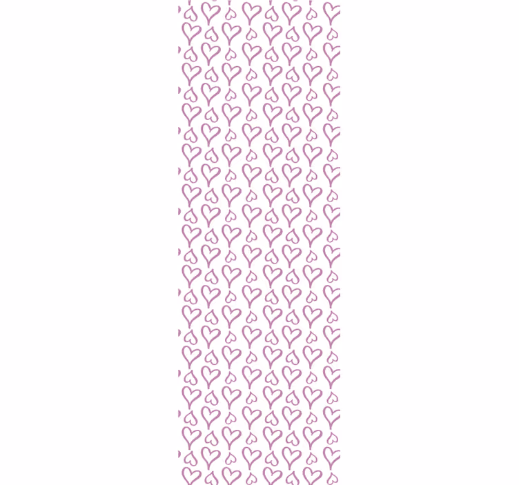 Modern rolgordijn met roze geïllustreerde harten - TenStickers