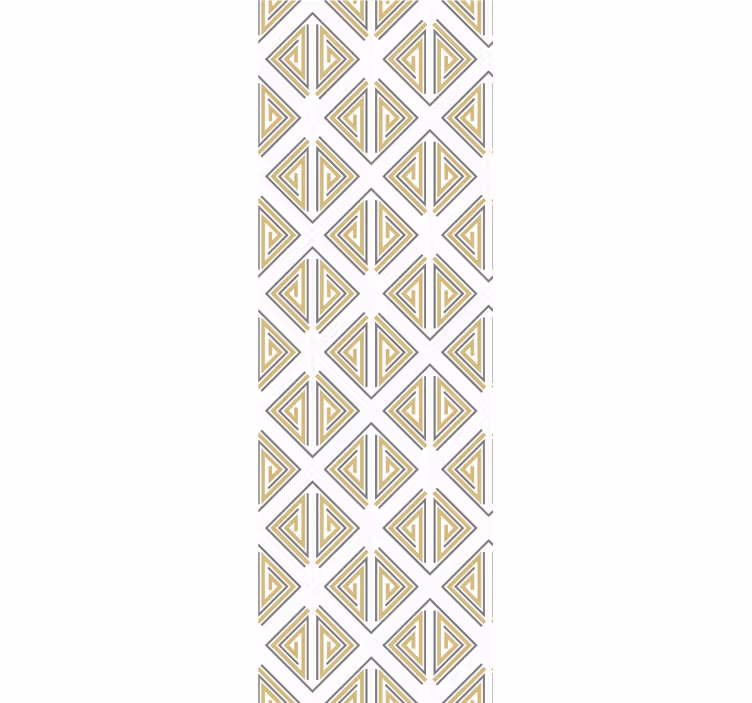 Modern rolgordijn grijze figuren met gouden en beige lijnen - TenStickers