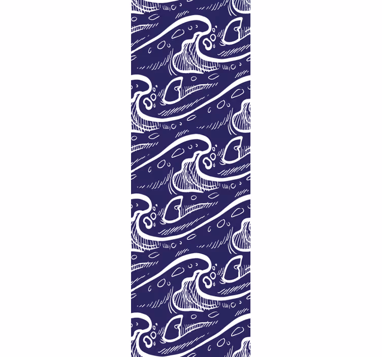 Modern rolgordijn met blauw golvenpatroon achtergrond - TenStickers