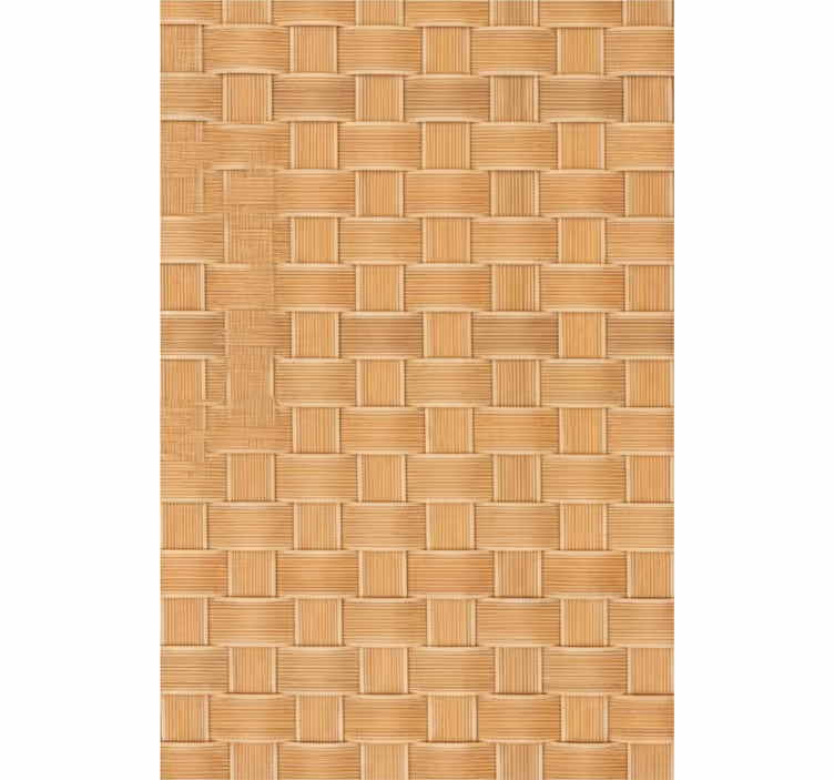 Patronen rolgordijn natuurlijk wicker ruitpatroon - TenStickers