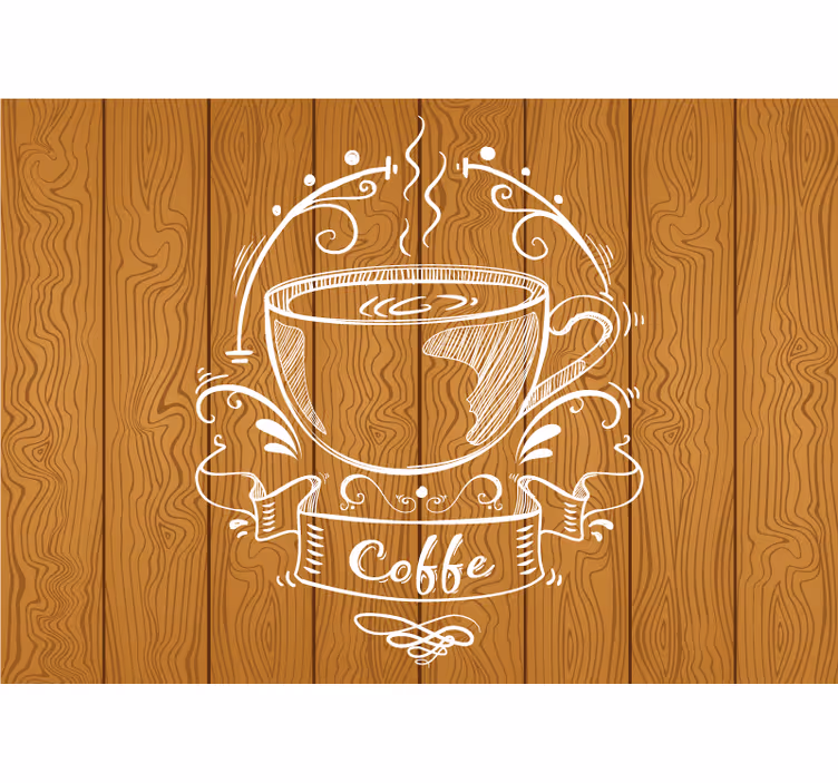 Keuken rolgordijn coffee houten panelen - TenStickers