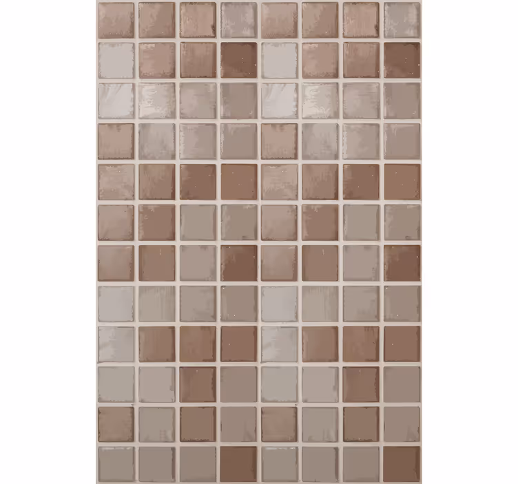 Rolgordijn beige met keramisch vierkant patroon - TenStickers