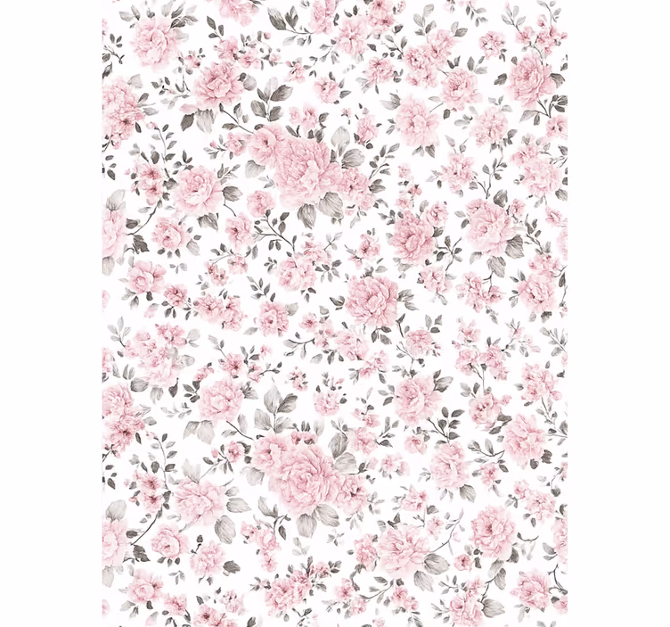 Rolgordijn roze oude retro bloemen - TenStickers