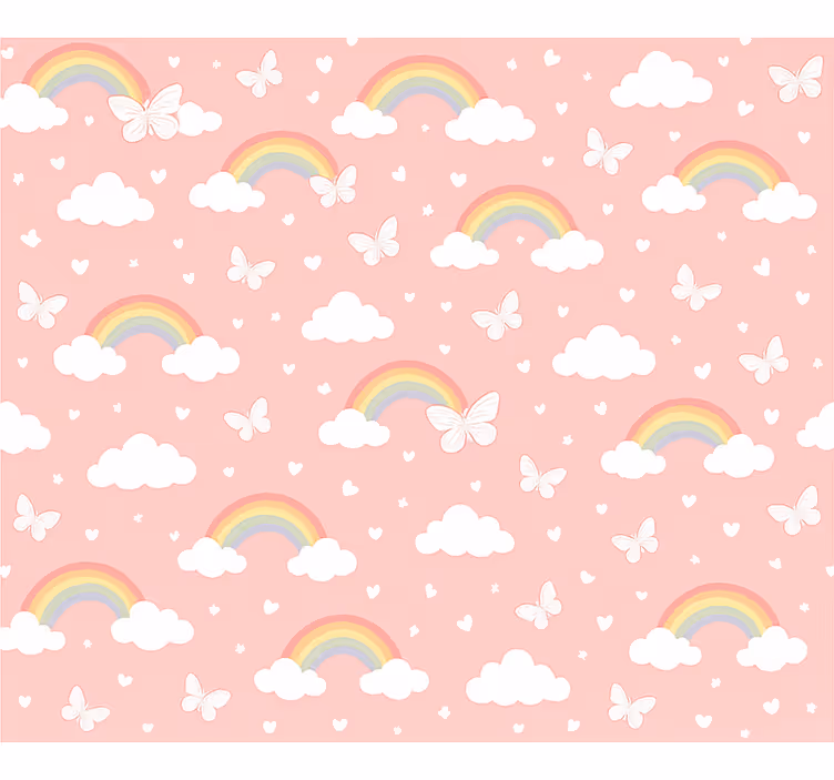 Rolgordijn roze kinderregenboog ontwerp - TenStickers