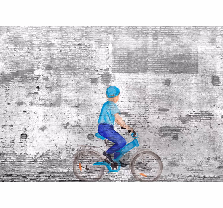 Keuken rolgordijn kinderen op een fiets graffiti - TenStickers