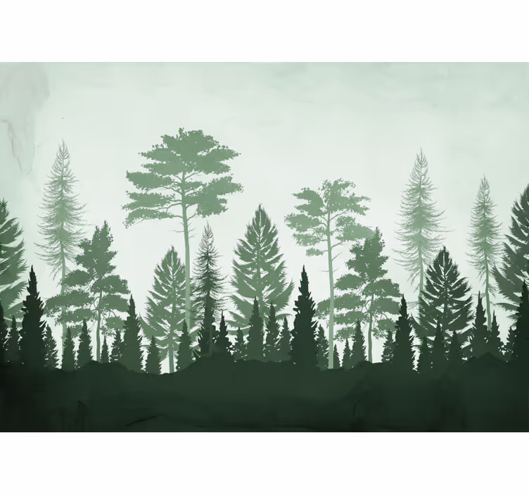 Keuken rolgordijn scandinavische bomen in groentinten - TenStickers