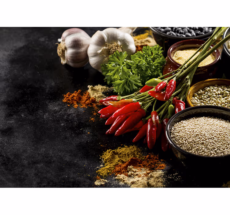 Keuken rolgordijn koken met kruiden - TenStickers
