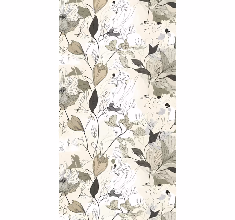 Keuken rolgordijn met getekende bloemen - TenStickers