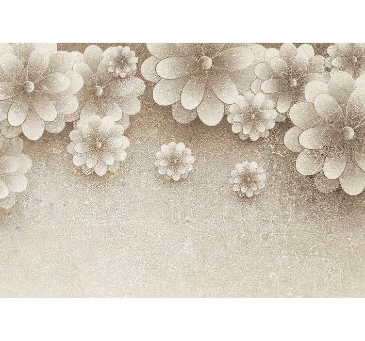 Keuken rolgordijn 3d bloemen effect grijs - TenStickers