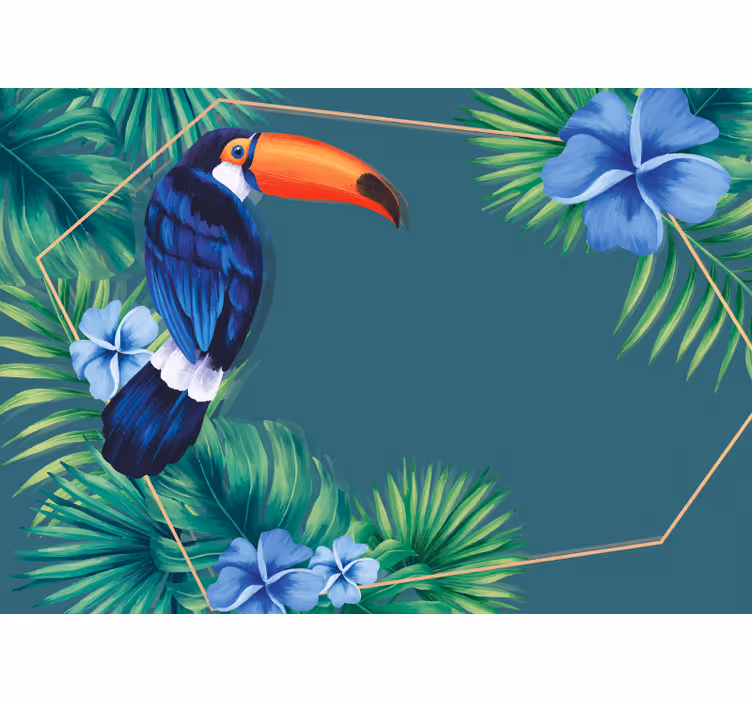 Keuken rolgordijn toucan tropische bladeren - TenStickers