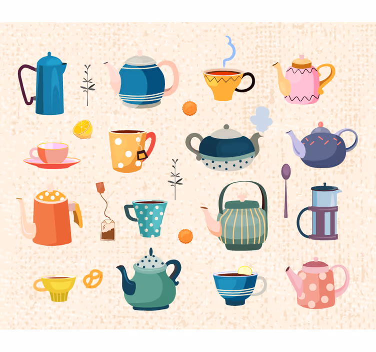 Keuken rolgordijn vintage thee - TenStickers