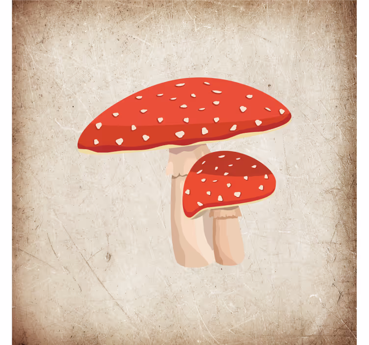 Keuken rolgordijn amanita paddestoel illustratie - TenStickers