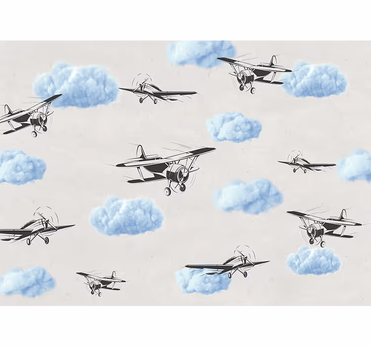 Wit rolgordijn vliegtuigen in de lucht - TenStickers