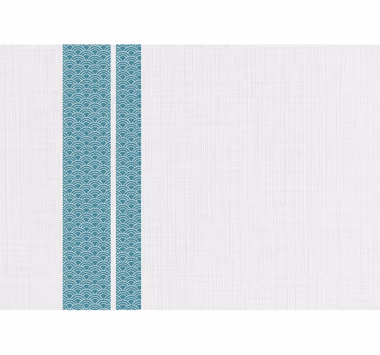 Wit rolgordijn japandi minimalistische blauwe strepen - TenStickers